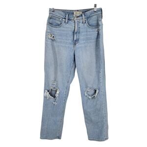 Madewell The Curvy MomJean Gilford Wash Ripped‎ Edition Mom Jeans Women Size 28
